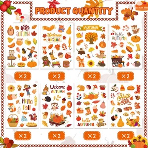 16Pcs Thanksgiving Autumn Maple Leaf Stickers Waterproof Handbag <b>Decals</b> for Party Classroom Home DIY Decoration - Product Image 2