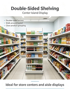 Heavy Duty Gondola Supermarket Shelving 6 Tier Metal Grid <b>Rack</b> With Back Freestanding Retail Store Display <b>Shelves</b> Epoxy Coated - Product Image 4