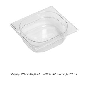 Bac alimentaire en polycarbonate GN 1/6 17,5 × 16,5 × 6,5 h cm, sans couvercle, -100/+100 ° C - Product Image 3