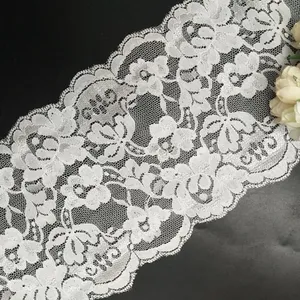 Trim Spandex /nylon Jacquard Lace for Lingerie Floral Manufacture Spot Sale Elastic Lace Wholesale Soft Elastic Lace White 3days