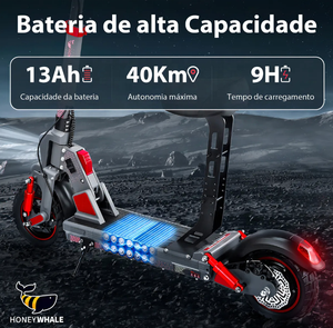 Brazil Warehouse 980W Motor 48V 13Ah C1 Folding <strong>Electric</strong> <strong>Scooter</strong> with Seat 10-inch Tires 150kg Load Adult City <strong>Scooter</strong> - Product Image 2