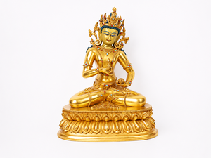 Statua Antica di Vajrasattva <span class=keywords><strong>Buddha</strong></span> in Ottone Fatta a Mano con Finitura Dorata, Scultura Buddista per Arredamento di Casa, Giardino, Altare e Preghiera - Product Image 1