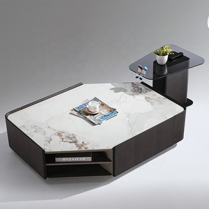Muebles de Sala de Estar Modernos y Lujosos, Juego de Mesa Redonda para <span class=keywords><strong>Café</strong></span> y Té con Estructura Metálica, Fácil de Limpiar - Product Image 6