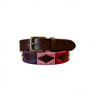 Ceinture décontractée pour homme en cuir de vache véritable BS INTERNATIONAL, écologique, vintage, avec boucle en acier, motif floral, légère et durable - Product Image 3