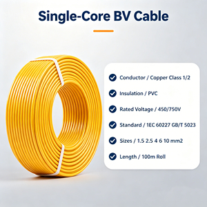 <span class=keywords><strong>สาย</strong></span><span class=keywords><strong>ไฟ</strong></span>ทองแดงแท้ BV 6 มม.  ได้รับการรับรองมาตรฐาน CCC  ฉนวน PVC  450/750V <span class=keywords><strong>สาย</strong></span><span class=keywords><strong>ไฟ</strong></span>ฟ้าสำหรับอาคาร  <span class=keywords><strong>สาย</strong></span><span class=keywords><strong>ไฟ</strong></span><span class=keywords><strong>ภายใน</strong></span>บ้าน  ม้วน 100 ม. - Product Image 2
