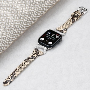 Para <span class=keywords><strong>Apple</strong></span> Watch 38mm 40mm 42mm 44mm diseño de cuerno de buey diamante en forma de T correa de reloj delgada de cuero genuino - Product Image 5