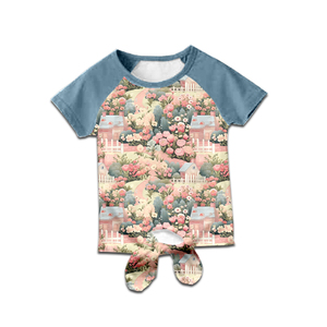 <b>milk</b> silk kids tie knot tee/raglan short sleeve tshirt/custom print children top/toddler shirt/OEM ODM kids clothing - Product Image 5