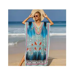 Silk luxury custom kimono bathrobe home clothes custom print silk kimono ladies short robe beach cover up dress for sale