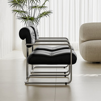 Sac souple en cuir léger italien de luxe chaise de salle de réunion en acier inoxydable chaise de négociation d'affaires rétro française chaise de livre