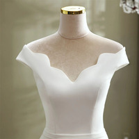 Robe de Mariée Queue de Sirène en Satin Style Européen-Américain Été 2025, Léger Voyage Grande Taille de Mariée Chapelle Dentelle Simple Coupe A