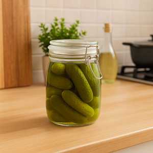 Glass <b>Jars</b> 1 Litre Airtight Clip Closure <b>For</b> Preserves <b>Jams</b> Biscuits Storage - Product Image 6