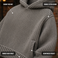 Sweat à capuche surdimensionné en coton tricoté épais Heather personnalisé 460 GSM avec épaules tombantes et poche kangourou côtelée pour homme, style streetwear