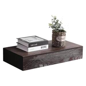 Wooden Floating <b>Shelf</b> With Hidden Compartment <b>Wall</b> <b>Mounted</b> Storage For Living Room Decor Rectangle Shape Large Capacity - Product Image 5