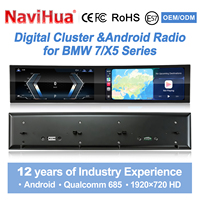 Navihua Upgrade 32'' untuk BMW Seri 7 F01/ F02/F03/ F04 X5 F15 Layar Android Melengkung Radio Mobil Pemutar Multimedia Kluster Digital