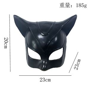 หน้ากากหูแมวครึ่งหน้า PVC ชุดปาร์ตี้ฮาโลวีนหน้ากากผู้หญิงสำหรับผู้ใหญ่ - Product Image 5