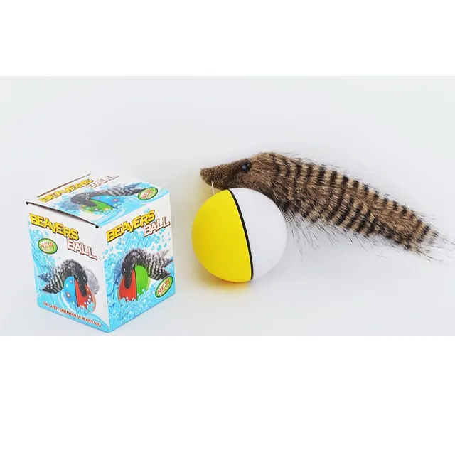 Battery operated beaver ball with flshing light