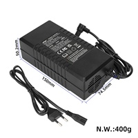 Adaptateur secteur universel pour scooter Ulip 54,6 V 2,3 A en plastique avec connecteur à tête creuse certifié CE FCC