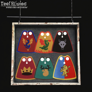 Gretel Thời Trung Cổ lâu đài minifigs phụ kiện khối xây dựng sư tử màu đỏ hiệp sĩ sói lính áo choàng nhựa CAPE cho bé trai - Product Image 3