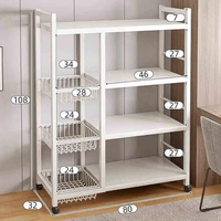 Étagère en Acier Multifonctionnelle Mobile pour la Maison avec Rangement Organisateur et Panier à Légumes