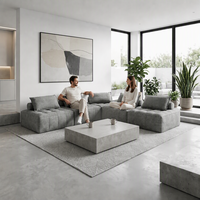 Canapé modulaire contemporain de luxe hautement personnalisable en tissu, combinable et compressible, idéal pour salon et réception