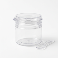 Pot à crème cosmétique transparent en PP, réutilisable, rond, en plastique, avec couvercle à clapet, emballage personnalisé avec logo, 50 ml