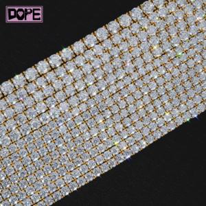 Collier <span class=keywords><strong>Tennis</strong></span> 2mm 3mm 4mm 5mm Chaîne <span class=keywords><strong>Tennis</strong></span> Moissanite en Argent S925 Plaqué Or 10k 14k 18k Diamant VVS Glacé - Product Image 1