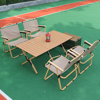 Ensemble de table et de chaises pliantes en alliage d'aluminium pour balcon, café, camping, restaurant, barbecue