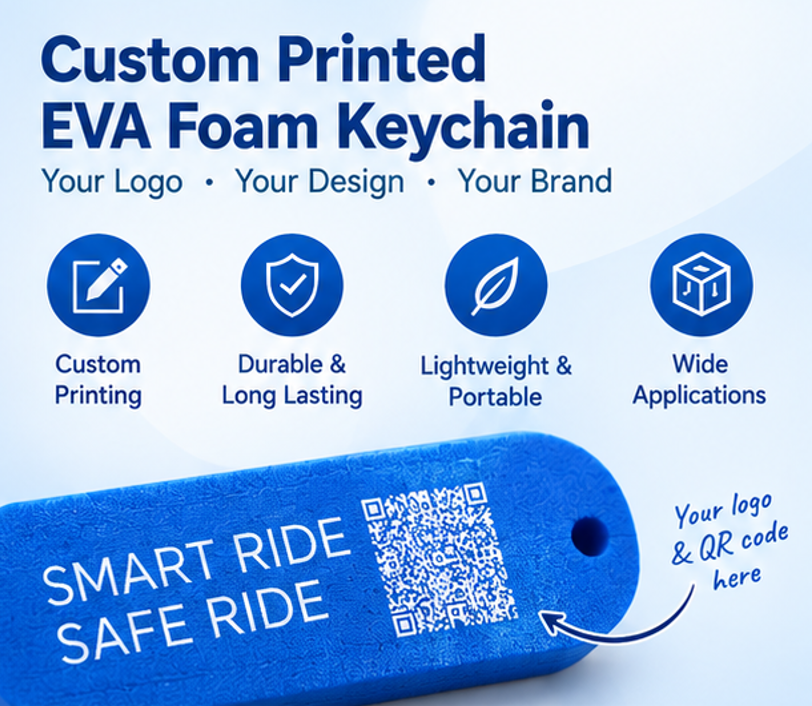 Custom Logo EVA Foam Keychain with QR Code, Personalized Printed ...