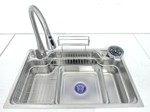 Fregadero <span class=keywords><strong>de</strong></span> <span class=keywords><strong>Cocina</strong></span> Multifuncional <span class=keywords><strong>de</strong></span> Acero Inoxidable 304, 78x48cm, Cuatro Tazones Individuales, Diseño Moderno, <span class=keywords><strong>de</strong></span> una Pieza, Extensible, 5 Años <span class=keywords><strong>de</strong></span> Garantía - Product Image 5