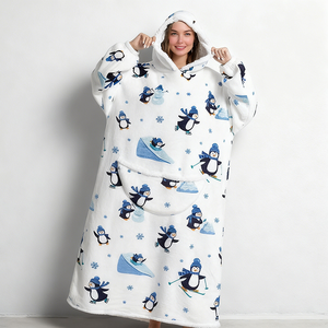 Indoor Outdoor <strong>Men</strong> Women Keep Warm Winter Super Soft Warm Cozy Adults Teens Kids <strong>Blanket</strong> <strong>Hoodie</strong> Long Hooded Sweatshirt <strong>Blanket</strong> - Product Image 6