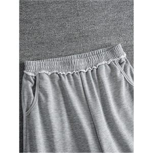 FOXA Pantalon de survêtement ample pour homme, taille élastique, jambe large, respirant, 100% coton, style déchiré, pour la détente et le sport - Product Image 4
