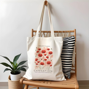 Sacs shopping promotionnels personnalisés en toile avec impression photo et texte, sacs fourre-tout avec logo personnalisé, vente en gros - Product Image 3