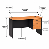 Meubles de bureau en bois, bureau avec tiroirs, moderne, avec rangement et gestion des câbles, pour enseignant dans une école, fournitures pour projets scolaires