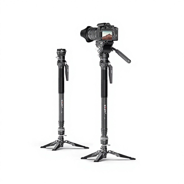 COMAN M1 Series One Click Lifting Monopod Carbon Fiber Travel Tripod Quick Release Plate DSLR Camera Holder Packaging Included