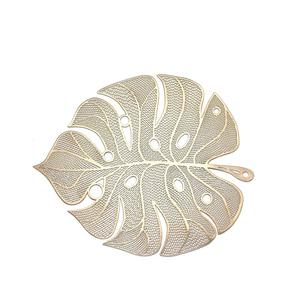 Napperon en <span class=keywords><strong>vinyle</strong></span> Boen en forme de feuille évidé napperons en relief or luxe pour la fête de restaurant à la maison - Product Image 3