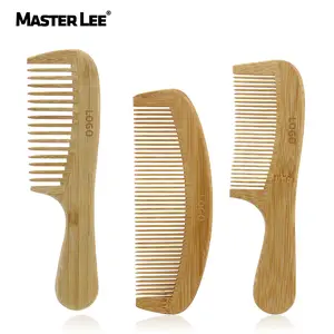 Factory Price Wooden Hair Comb Eco-friendly Bamboo Braiding Comb 3 Pcs Custom Logo Detangling Hair Comb