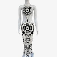 Robes longues moulantes dos nu pour femme 2026, style floral ajouré sexy Lolita, mode estivale, tricotées à la main au crochet
