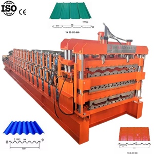 아프리카 인기 고속 골판지 지붕판 성형기 사다리형 금속 지붕 글레이즈 벽돌 제조기 - Product Image 1