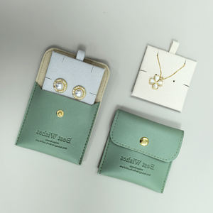 Pochette cadeau de stockage de pièces de monnaie de bijoux en PU de haute qualité Sac et <span class=keywords><strong>enveloppe</strong></span> à bouton imprimés de logo personnalisé pour montres et lunettes - Product Image 6