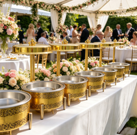 Neuer 8L Chafing Dish aus Edelstahl für Gastronomie und Catering – Goldener Hänge-Buffet-Speisenwärmer für Hochzeiten und Partys