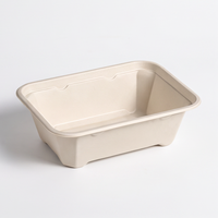 Barquette octogonale jetable et biodégradable en bagasse de canne à sucre pour fruits frais, avec film de protection, pour supermarché