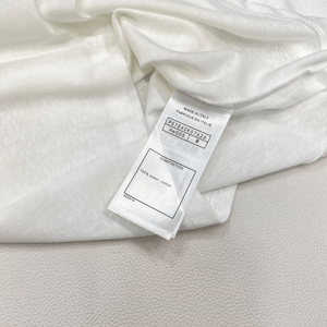 Blusa blanca de manga larga para mujer con puños rosas, cuello redondo, informal, para uso diario - Product Image 6