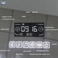 Nouveau design personnalisable, interrupteur tactile à écran HD 6 touches, variateur d'intensité, 12V/5A Max72W, dégivreur, affichage de la température et de l'heure, haut-parleur Bluetooth