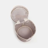 Sac cosmétique cylindrique en maille personnalisé, organiseur de maquillage portable pour voyage, trousse de toilette OEM ODM