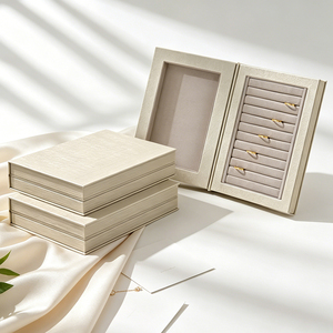 High End Creative Book Flip Jewelry <b>Storage</b> Box Display Case for <b>Ring</b> Necklace Bracelet Custom Logo Wholesale - Product Image 3