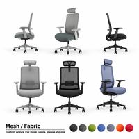 Chaise de bureau exécutive V1-BH-02, design ergonomique moderne, pivotante, appui-tête réglable, tissu ergonomique, cadre en plastique réglable