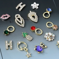 Logam paduan 3D seni kuku perhiasan Rhinestones pesona kupu-kupu mahkota bunga desain logam untuk kuku DIY batu permata kuku batu permata