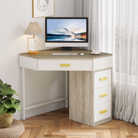 Bureau d'angle pour le bureau à domicile au design innovant avec 4 tiroirs, bureau d'ordinateur avec tiroirs