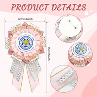 Lude personnalisé de haute qualité mignon fille fête d'anniversaire broche Satin prix ruban Rosette bouton épingle de sûreté Badge ruban gros-grain