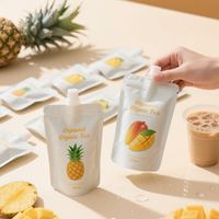 Pochettes souples personnalisées écologiques en plastique de qualité alimentaire 100ml 250ml pour jus de fruits ananas mangue biologique, lait, boissons liquides et café avec bec verseur